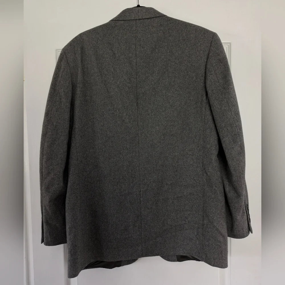 OSCAR DE LA RENTA Blazer Size 40 Regular Wool Cashmere‎ Gray 2 ButtonsMeasureme